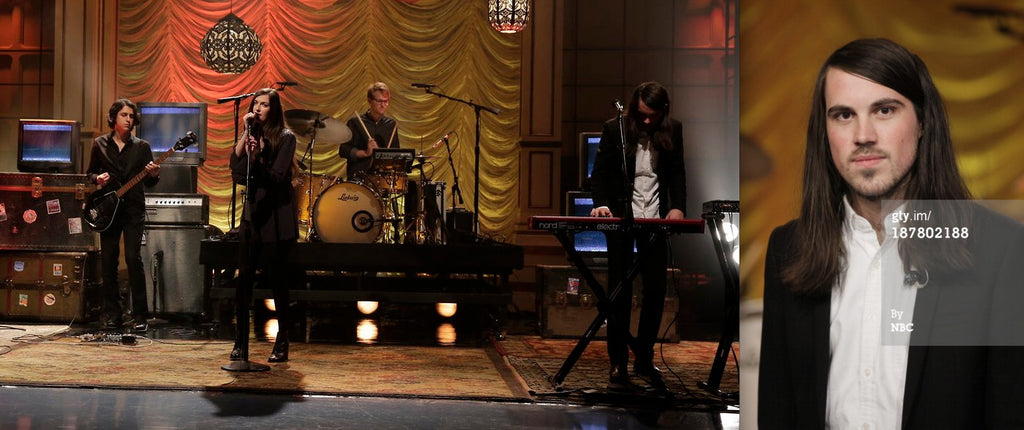 Brian Oblivion of Cults performs on The Tonight Show wearing The Skinny