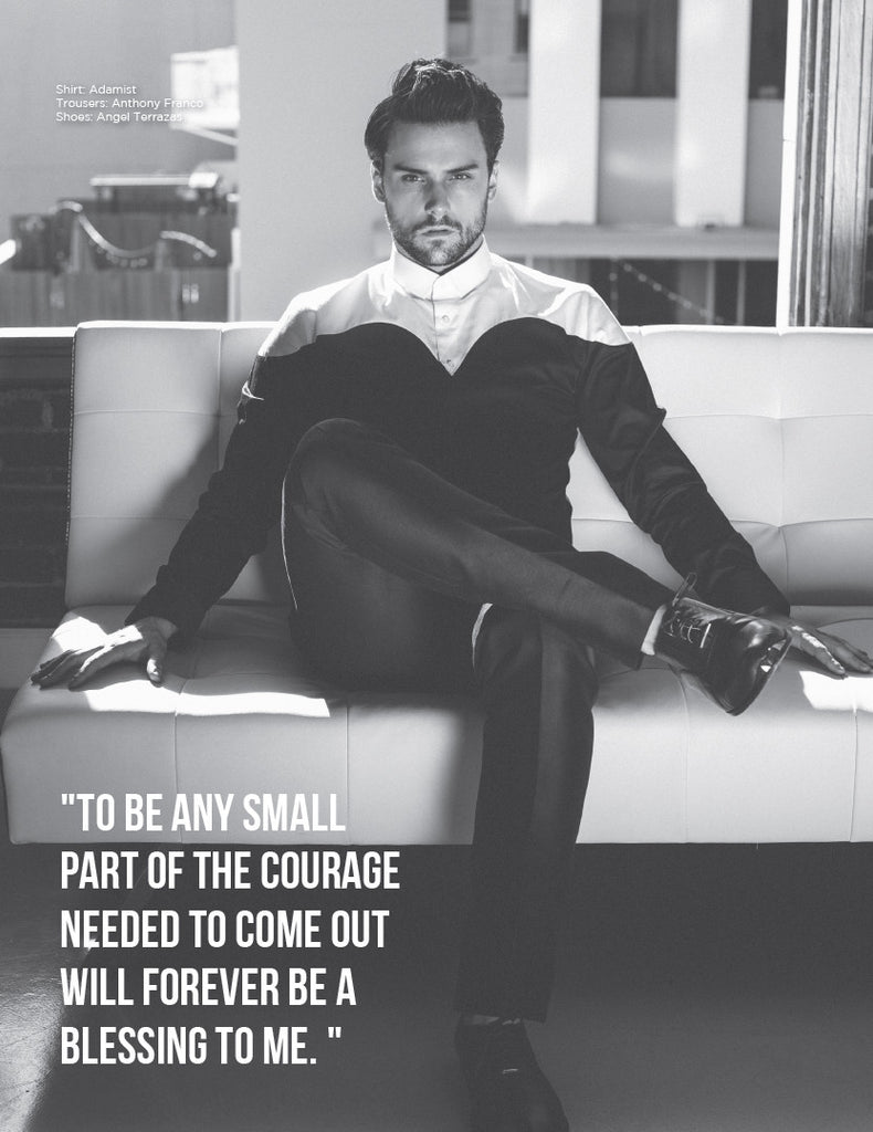 Jack Falahee for Fault Magazine wearing The Tycoon